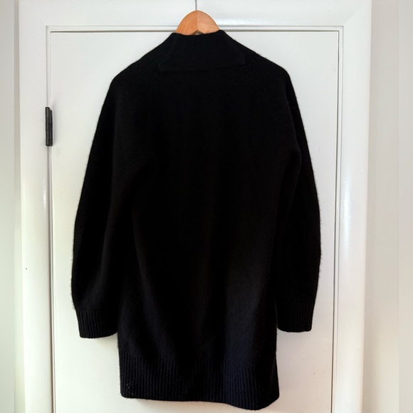 Vince 100% Cashmere Open Front Long Cardigan Sweater Solid Black Oversized Small - Picture 11 of 13